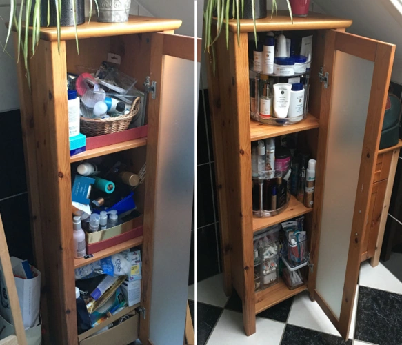 Badschrank vorher und nachher